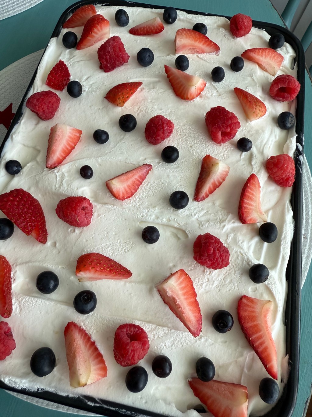 Fresh Summer Berry Poke Cake 